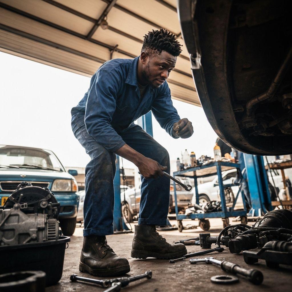 An automotive professional at work